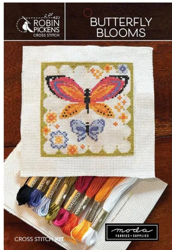 Butterfly Blooms Cross Stitch Kit by Robin Pickens | Moda Fabrics
