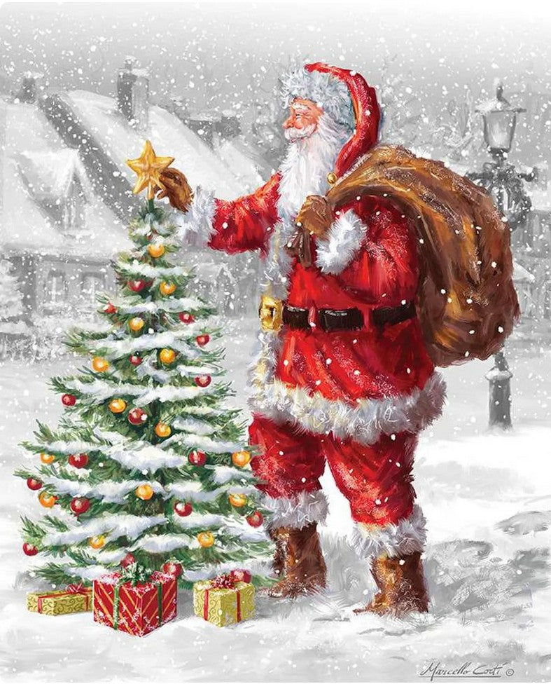 Christmas Wishes Santa's Tree Panel – Riley Blake Designs (36” x 43”)