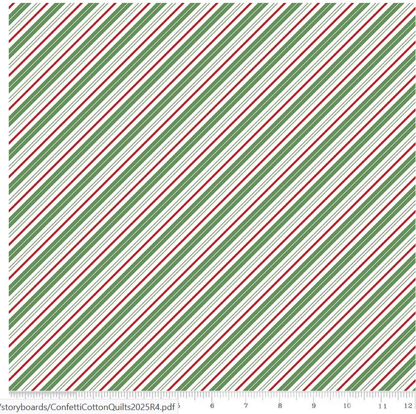 Preorder Claus & Co Candy Cane Stripes C17747-Multi by Melissa Mortenson for Riley Blake Designs – Sold by the Yard – Ships in May