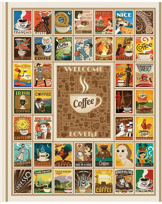 Coffee Time Panel 35x42  Designed by Riley Blake