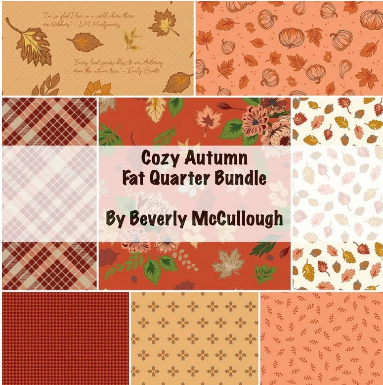 Preorder – Cozy Autumn Fat Quarter Bundle by Beverly McCullough for Riley Blake Designs – 24 Fat Quarters – Ships July 2026