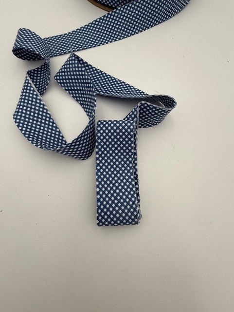 2.5” Bias Quilt Binding – Riley Blake Denim Gingham Single Fold Quilt Binding – Sold by the Yard