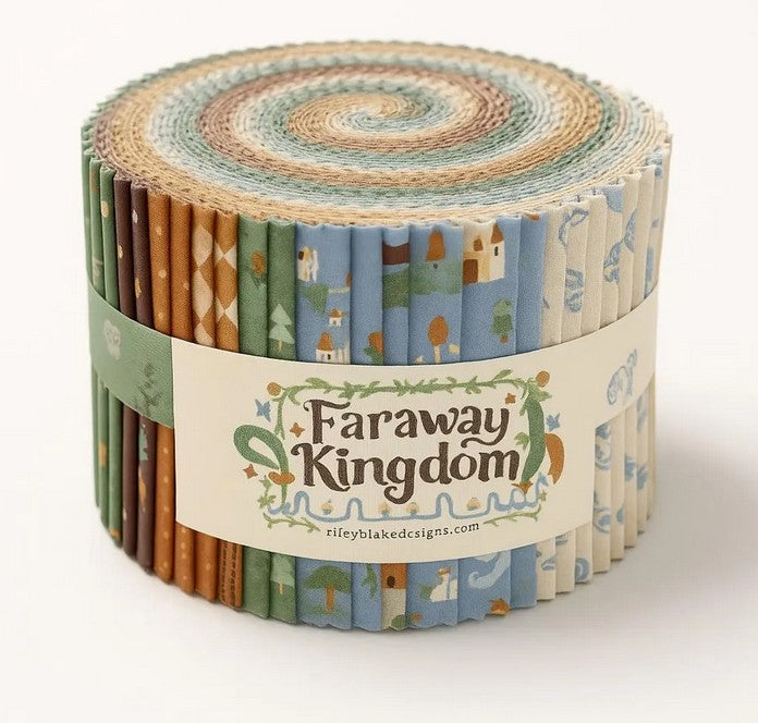 Faraway Kingdom Fabric Rolie Polie- 2.5 inch strips- Riley Blake -Natalia Juan Abelló- April 2026 Shipping