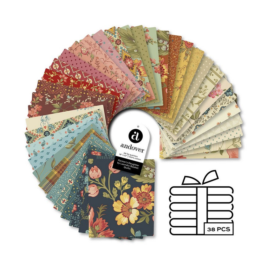 Preorder- Farmer’s Daughter Fat Quarter Bundle – Reservation By Laundry Basket Quilts for Andover Fabrics-Expected shipping is November