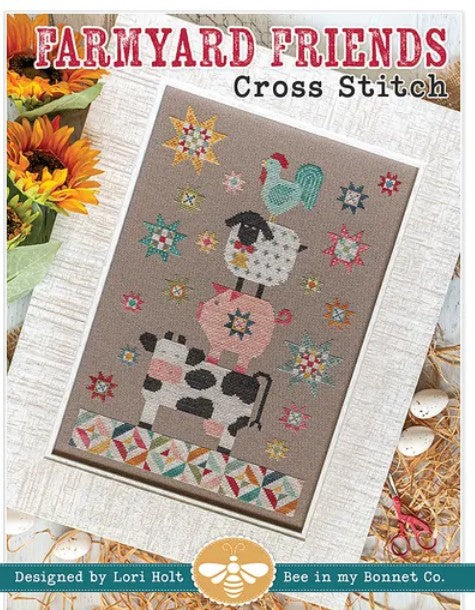 Farmyard Friends Cross Stitch by Lori Holt, published by It's Sew Emma ISE 4099