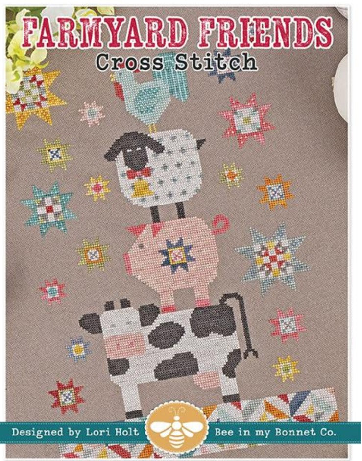 Farmyard Friends Cross Stitch by Lori Holt, published by It's Sew Emma ISE 4099