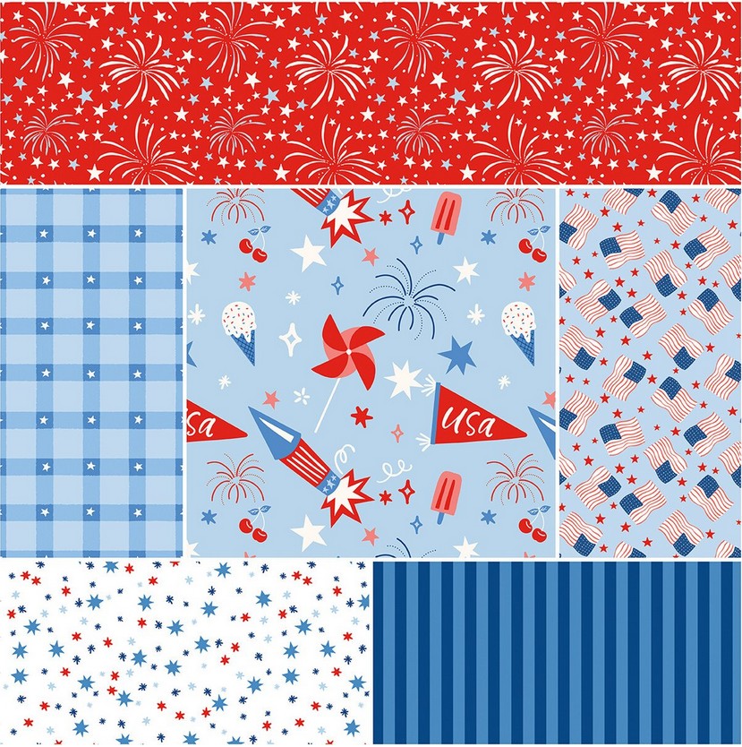 Firecracker Fat Quarter Bundle – Preorder Ships February 2026 – My Mind’s Eye for Riley Blake Designs – 18 Fat Quarters