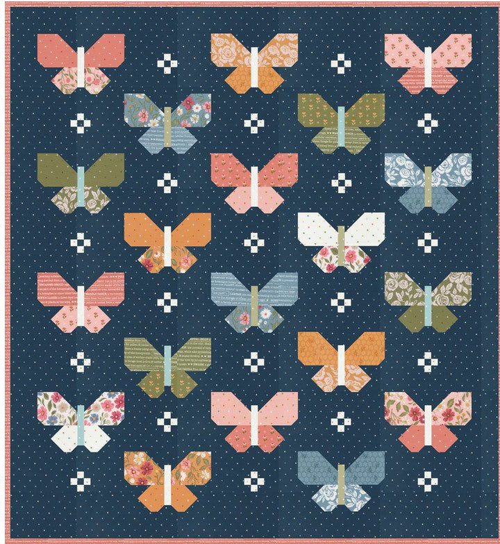Flutter Quilt Kit made with the new Wild Honey Fabric Collection by Lella Boutique 76 1/2" x 83 1/2- Shipping Nov/Dec