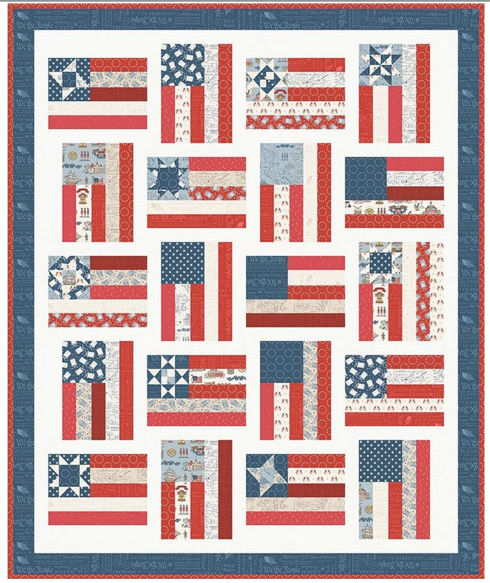 Fly the Flag by Amy Smart Quilt Kit featuring Independence by The Riley Blake Designers Quilt Size: 66” x 80”-Ships in March