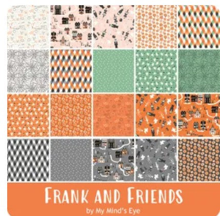 Frank and Friends Mummy Quilt Kit Designed by Riley Blake, featuring Frank and Friends by My Mind’s Eye- 55.5 x 64.5- Ships April