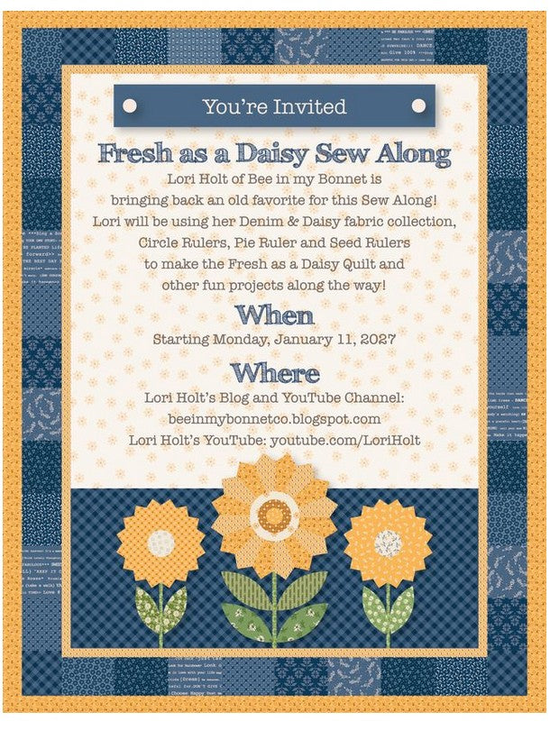 Preorder- Arriving October 2026 - The Fresh As a Daisy Sew Along Boxed Quilt Kit- By Lori Holt for Riley Blake 76.5 x 86.5