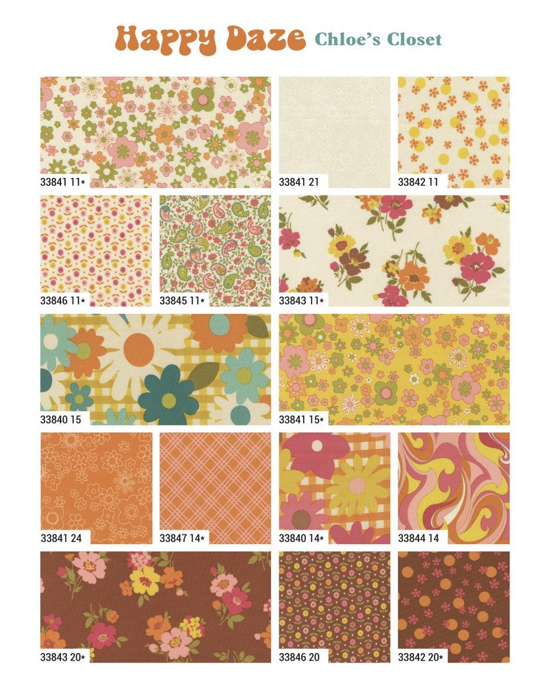 Happy Daze Fat Quarter Bundle by Chloe’s Closet for Moda Fabrics Ships January