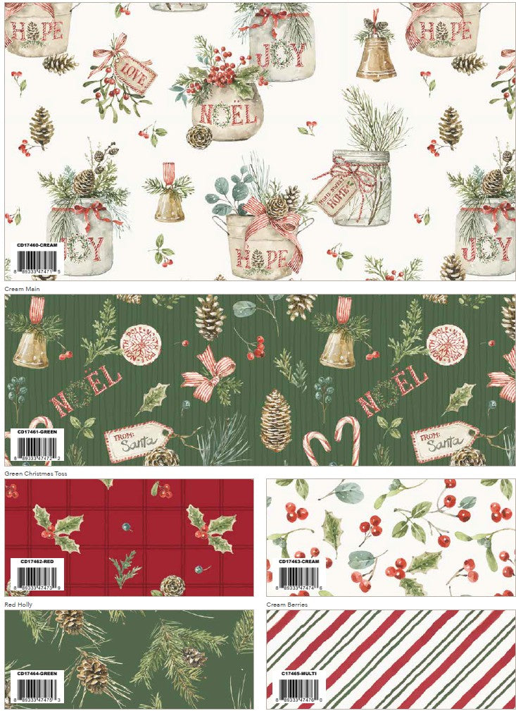 Holiday Spirit Season’s Greetings Wreath Panel by Lisa Audit for Riley Blake Designs – Ships May 2026