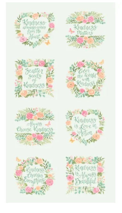 Kindness Mist Panel Panel size is 23" x 42" by Deb Strain for Moda Fabrics  January shipping