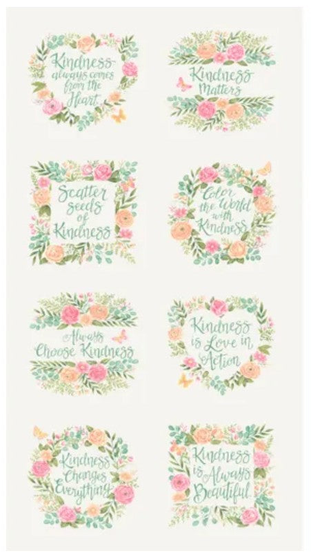 Kindness Dogwood Panel Panel size is 23" x 42" by Deb Strain for Moda Fabrics  January shipping