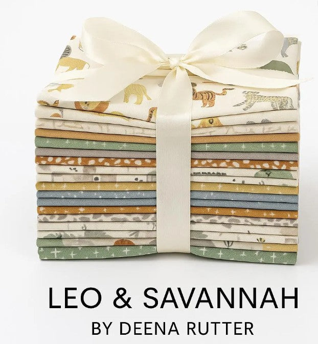 Leo & Savannah Fat Quarter Bundle -21 Precut Fabrics -Deena Rutter  Riley Blake - Safari Collection ships in April