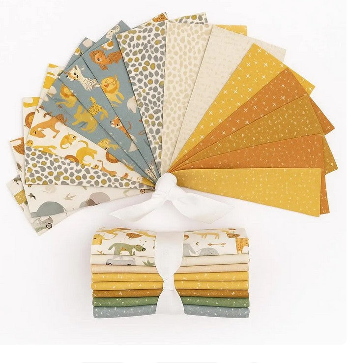 Leo & Savannah Fat Quarter Bundle -21 Precut Fabrics -Deena Rutter  Riley Blake - Safari Collection ships in April