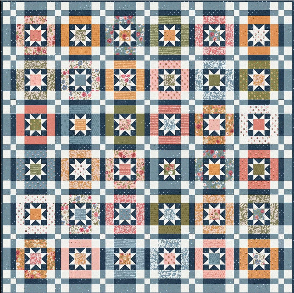 Lucky Stars Quilt Kit – Wild Honey Fabric Collection by Lella Boutique | 75" x 75" Exclusive Kit