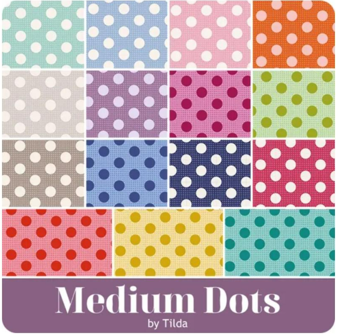 Tilda Medium Dots Fat Quarter Bundle – Set of 15 Fat Quarters