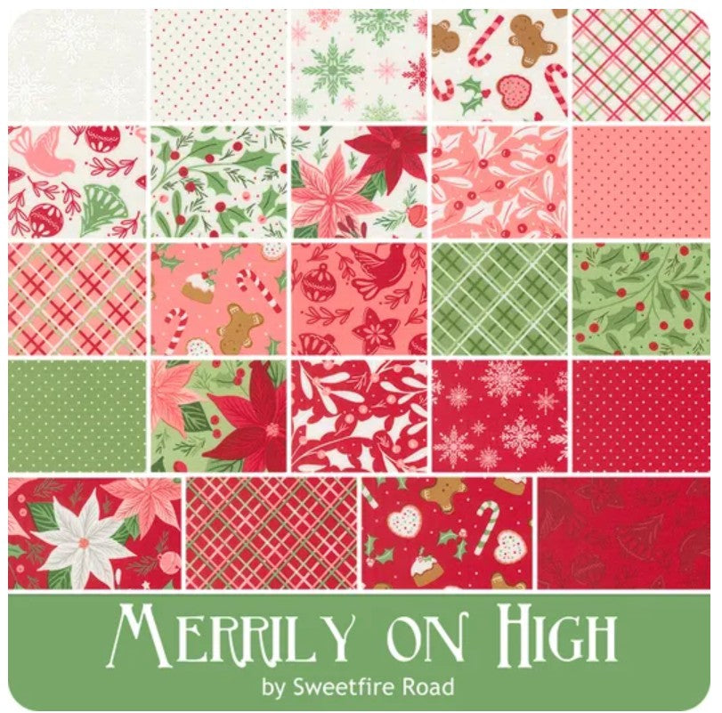 Preorder Arriving June 2026 – Merrily on High Fat Quarter Bundle – By Sweetfire Road for Moda Fabrics – Includes 24 Fat Quarters and  Panel
