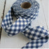 2.5” Bias Quilt Binding – Navy Gingham – Ready-Made Cotton Binding – Made in USA – Sold by the Yard