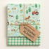 Flannel Receiving Blanket Kit - On the Farm with Green Checked flannel backing by Riley Blake