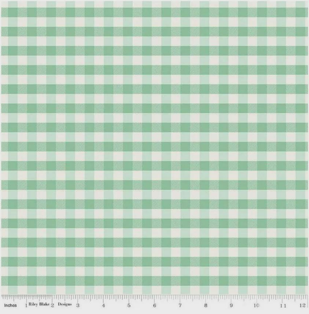 Flannel Receiving Blanket Kit - On the Farm with Green Checked flannel backing by Riley Blake