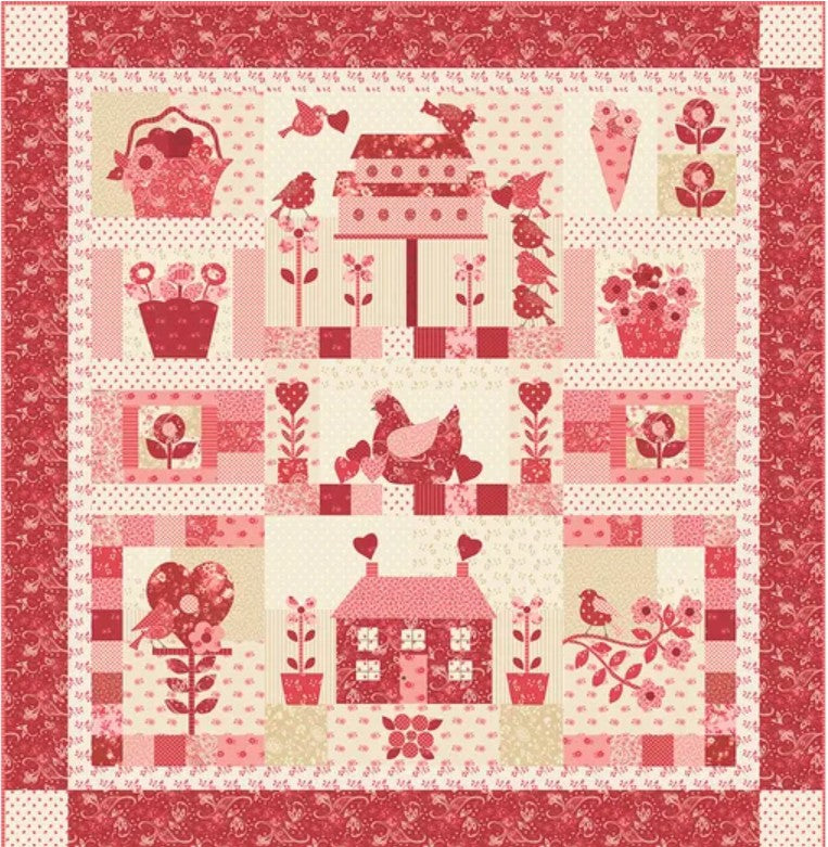 Petals and Polka Dots BOM Boxed Quilt Kit 52" x 54" by Bunny Hill Designs for Moda Fabrics Preorder – Ships April/May 2026