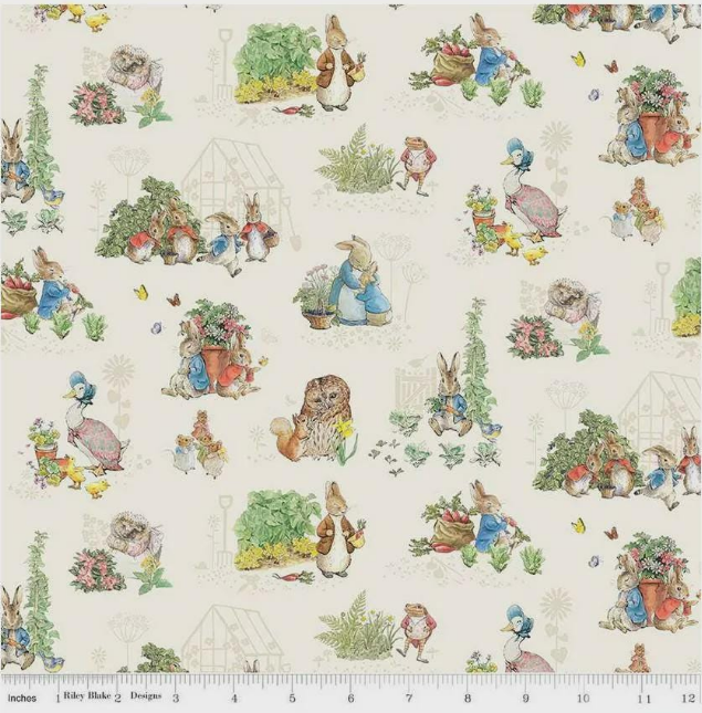 Flannel Receiving Blanket Kit - Peter Rabbit with Pink Gingham Riley Blake