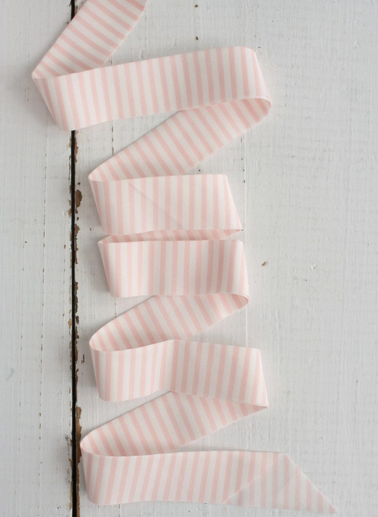 2.5” Bias Quilt Binding – Pink Stripped– Ready-Made Cotton Binding – Made in USA – Sold by the Yard