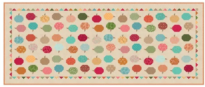 Arriving Soon -Pumpkin Spice Runner Kit Featuring Baked with Love by Lori Holt 34.5" x 84.5"  all packaged in a keepsake box.