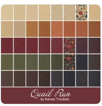 Quail Run Charm Pack, Kansas Troubles Quilters for Moda Fabrics 5x5