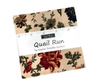 Quail Run Charm Pack, Kansas Troubles Quilters for Moda Fabrics 5x5