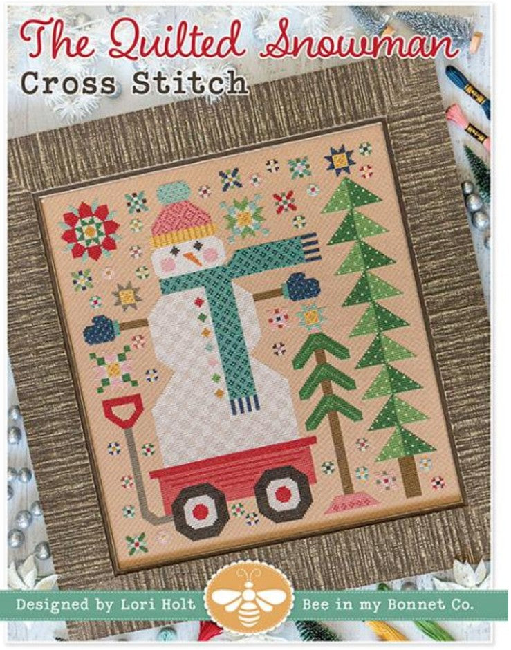 The Quilted Snowman Cross Stitch by Lori Holt, published by It's Sew Emma -ISE 4062