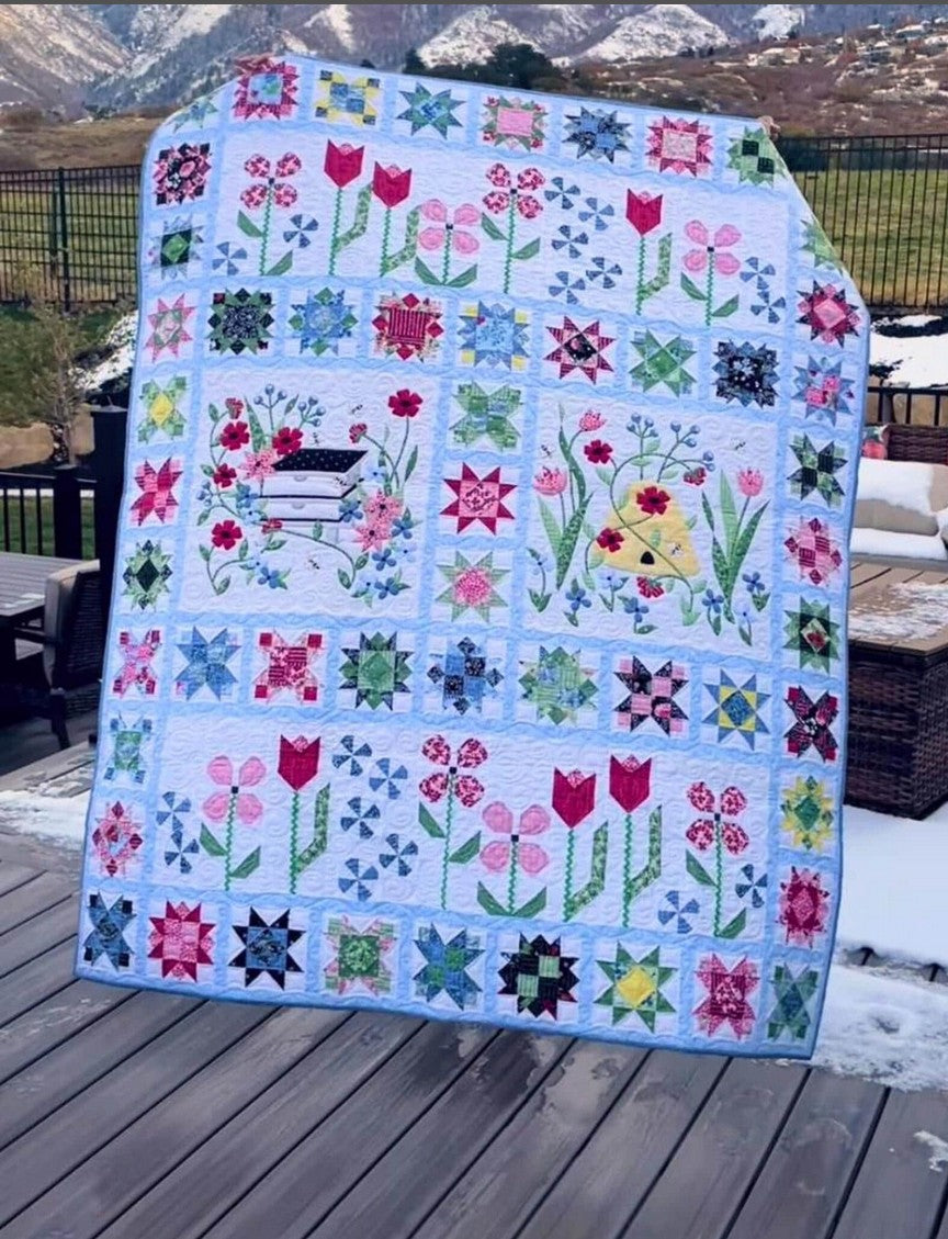Sewing Bee Quilt Kit – Featuring Perennial by Jill Finley for Riley Blake Designs Finished Quilt Size: 64" x 78"