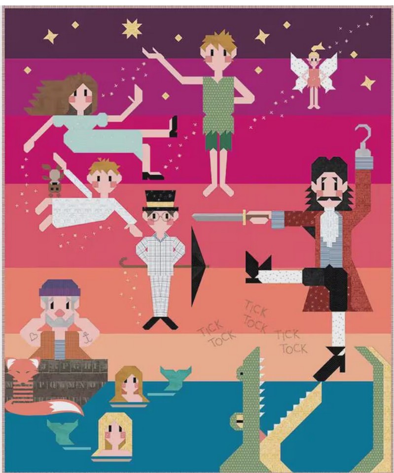 Second Star to the Right Peter Pan Quilt Kit (Dawn) by Riley Blake for Art East Sew Along Complete Kit  -Shipping in March
