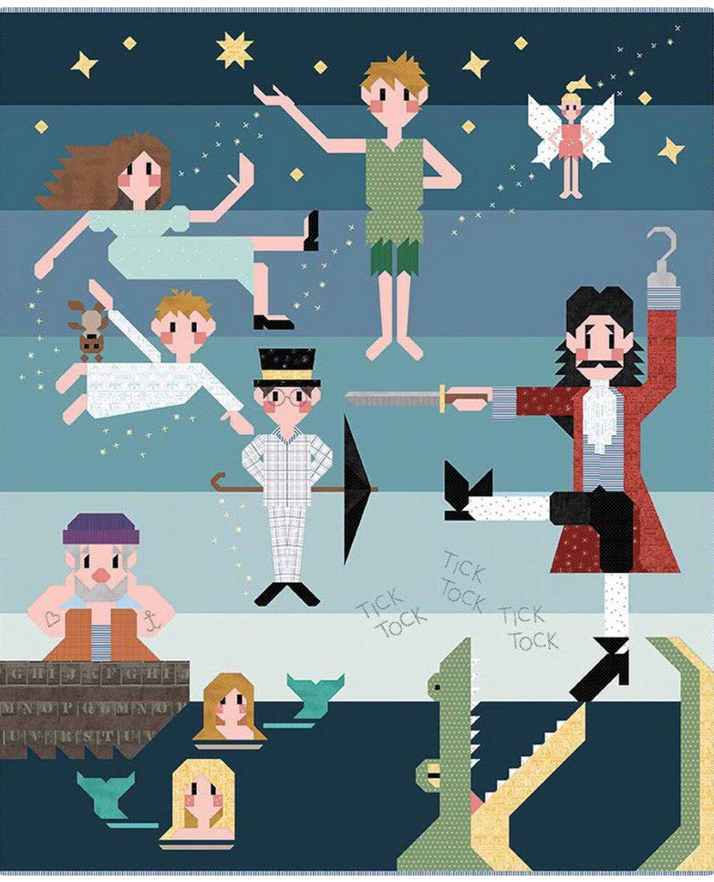 Second Star to the Right Peter Pan Quilt Kit (Dusk) by Riley Blake for Art East Sew Along Complete Kit  -Shipping in March