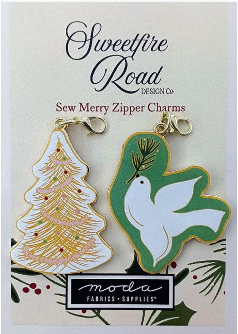 Tree & Dove Zipper Pulls – 2ct by Sweetfire Road | Sew Merry Zipper Charms