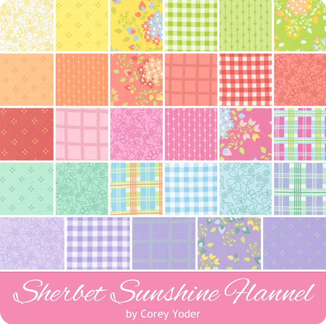 Sherbet Sunshine Flannel Fat Eighth Bundle by Corey Yoder - 29 Fat Eighths