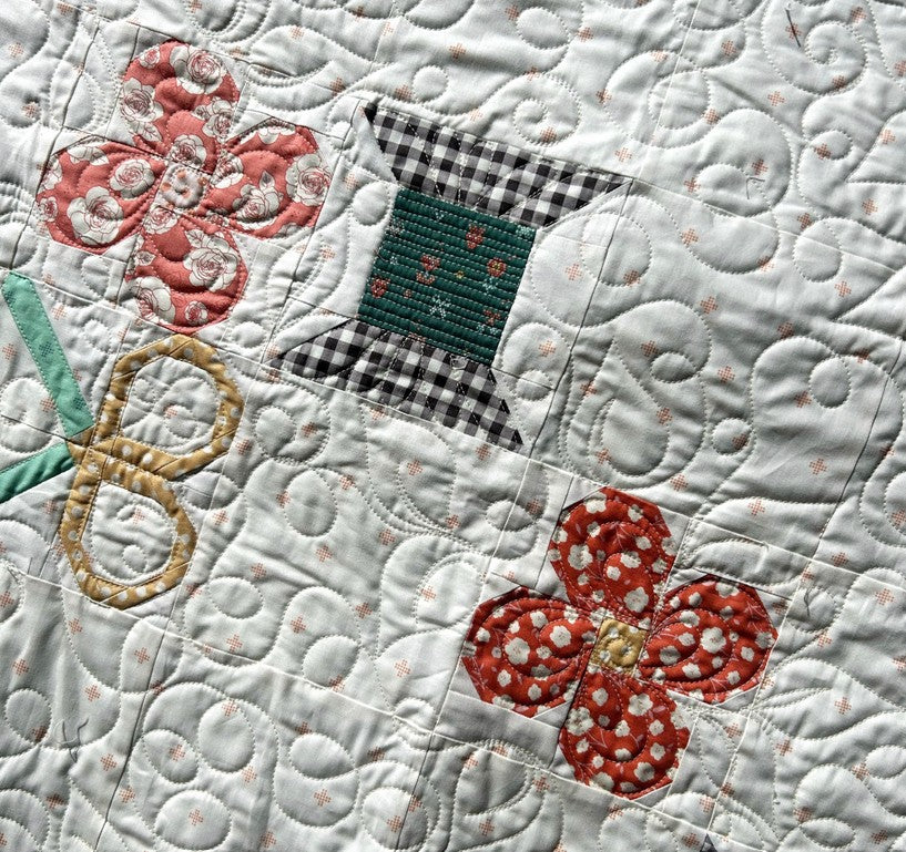 Snips & Blossoms Quilt Kit -Featuring Sunsetridge by Minki Kim for Riley Blake Designs Finished size: approx. 72" x 78"