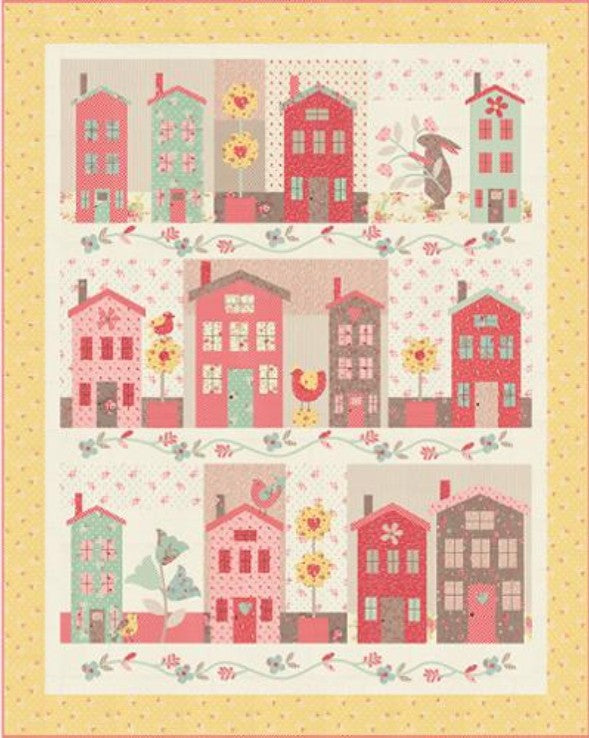 Sunshine Lane Boxed Quilt Kit Featuring Lyda Rose by Bunny Hill Designs: 57” x 72” January Shipping