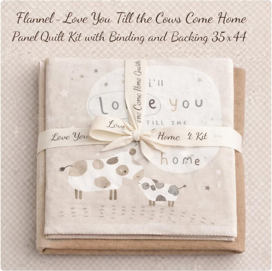 Baby Panel Quilt Kit- Flannel Till the Cows Come Home 35.5” x 43” includes backing and binding