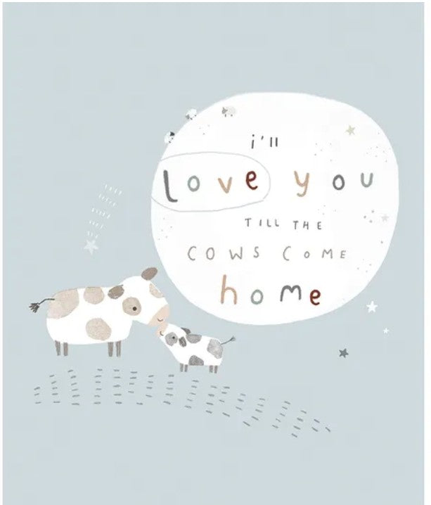 Baby Panel Quilt Kit- Flannel Till the Cows Come Home Blue 35.5” x 43” includes backing and binding