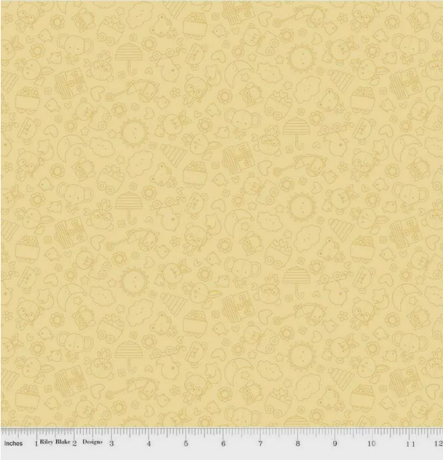 Flannel Receiving Blanket Kit - Bundle of Joy Yellow with Buttery Yellow backing- Doodlebug Riley Blake