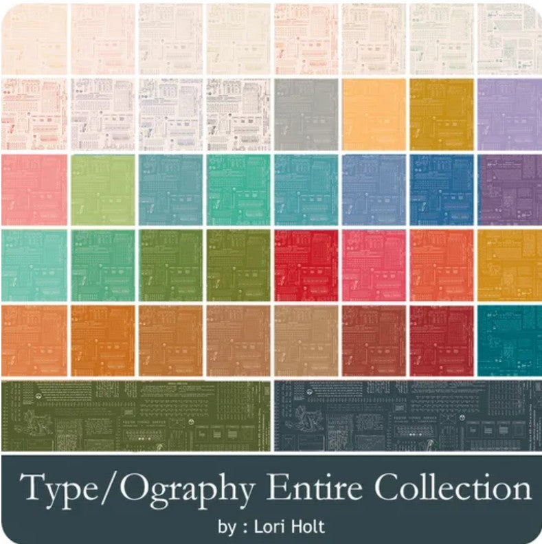 TYPE/ography Colors Fat Quarter Bundle A includes 30 SKUs of fat quarters – Ships October
